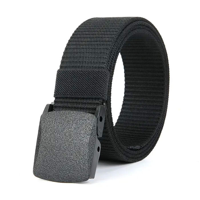 Ceinture en nylon militaire automatique pour hommes, ceinture en toile synthétique multifonctionnell
