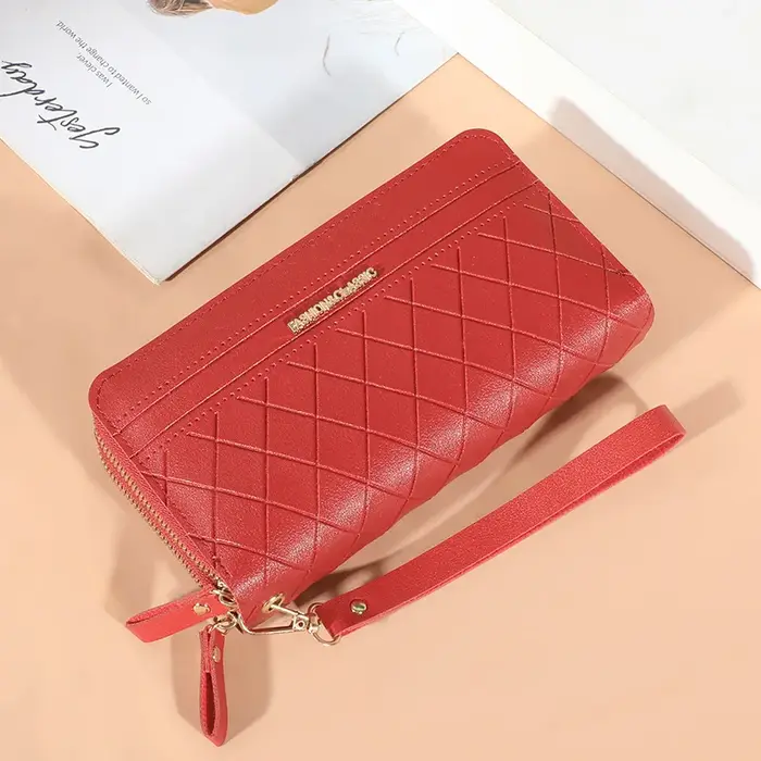 Portefeuille Long en cuir Pu pour femmes