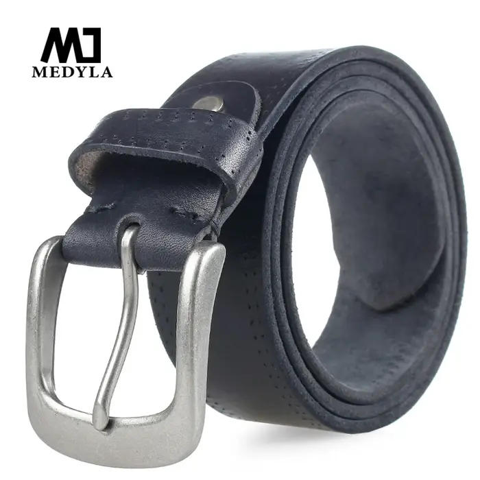 MEDYLA-Ceinture en cuir véritable pour homme, Peau naturelle, Vintage Cowboys, Designer de luxe, Sangle de haute qualité, Livraison en 24 heures