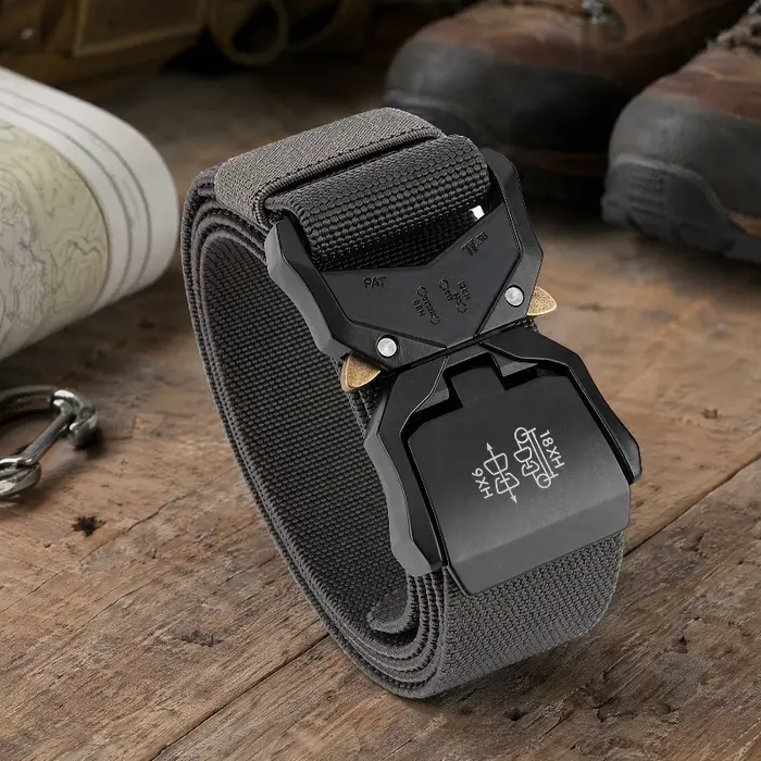 Nouvelle ceinture tactique à boucle à dégagement rapide, ceinture élastique décontractée pour l'entraînement, ceinture pour pantalon homme