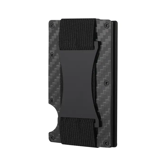 Porte-cartes en Fiber de carbone pour hommes, portefeuille Pop-Up mince Anti-RFID, étui automatique 