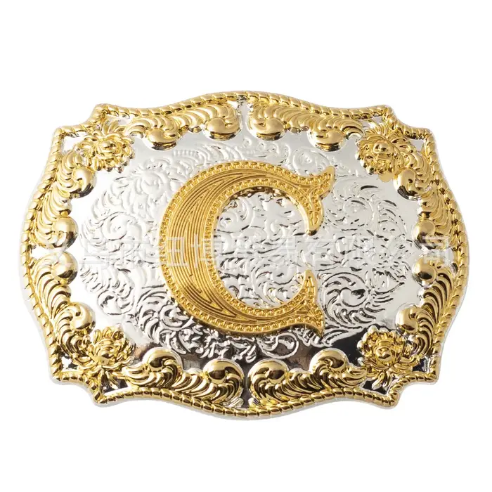 Ceinture avec Lettres Sculptées Dorées