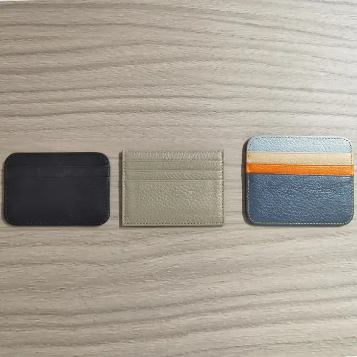 Porte-cartes en cuir véritable, portefeuille de luxe pour cartes, porte-cartes de visite, portefeuille fin et petit, sac à cartes en peau de mouton pour hommes et femmes