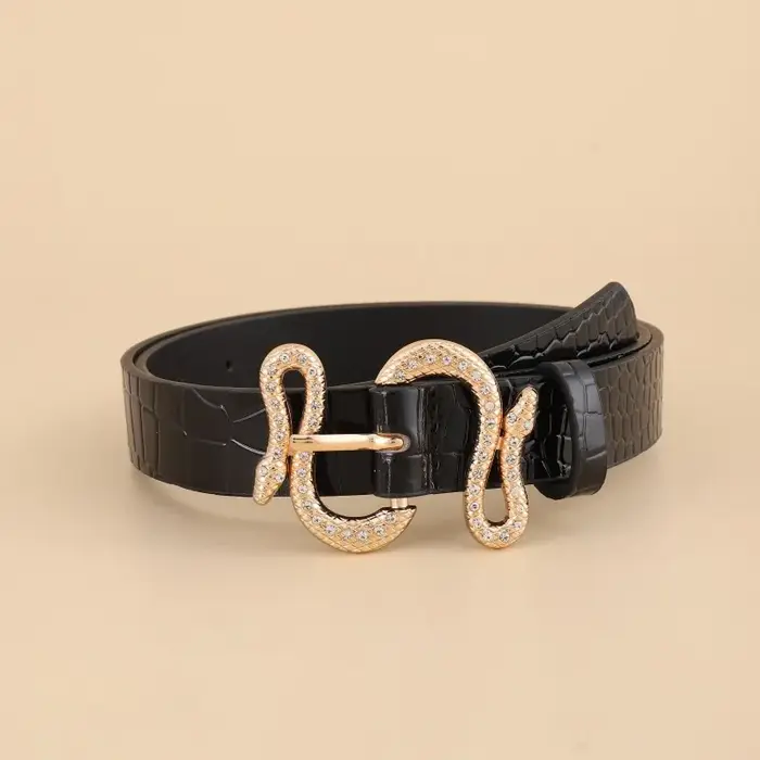 Boucle serpent de Style européen et américain pour femmes, ceinture Simple et polyvalente pour jeans