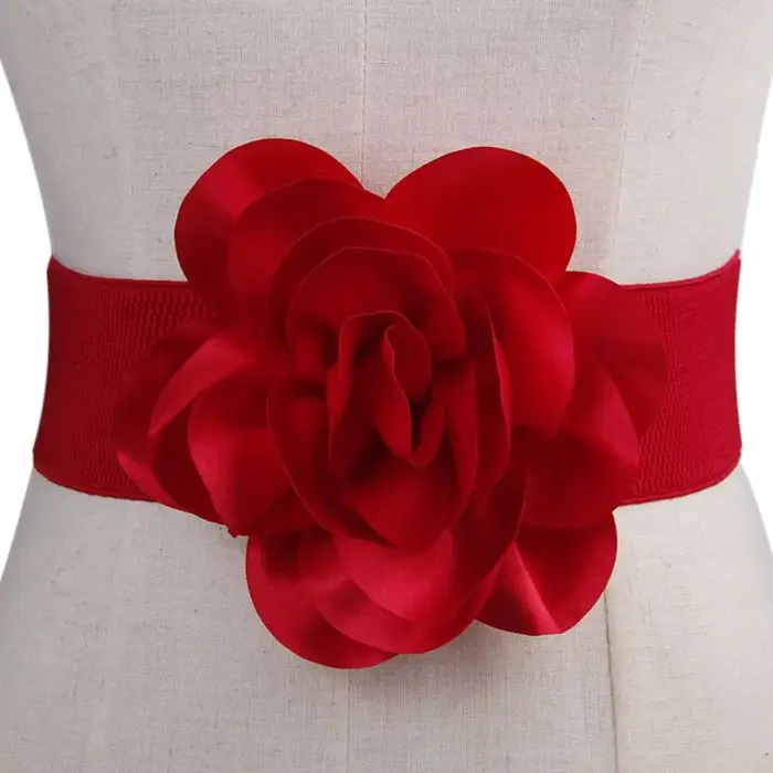 Ceinture large à fleurs pour dames