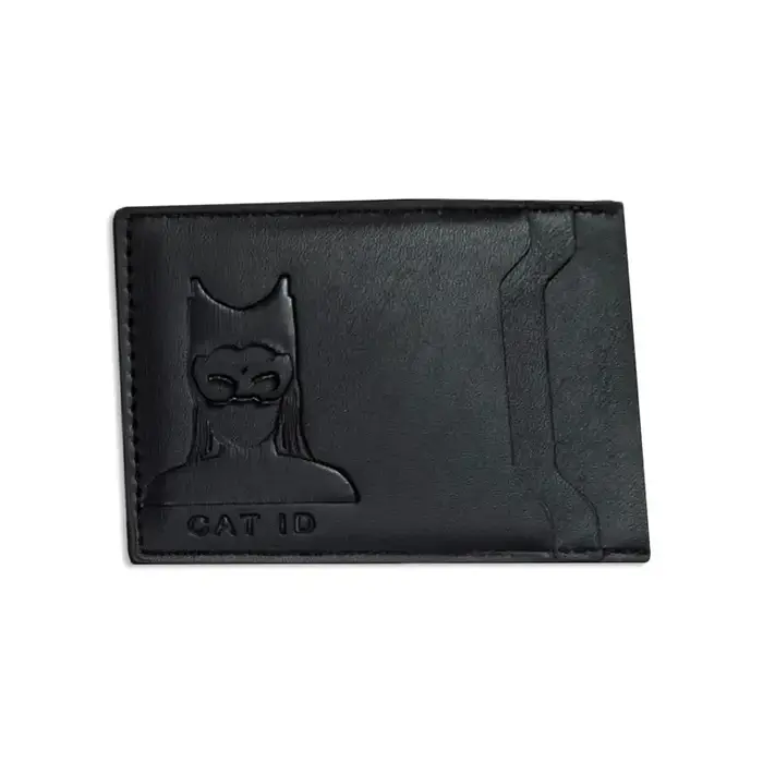 Portefeuille d'identité Hero Cat pour femme et fille, porte-cartes fin en cuir avec masque facial de