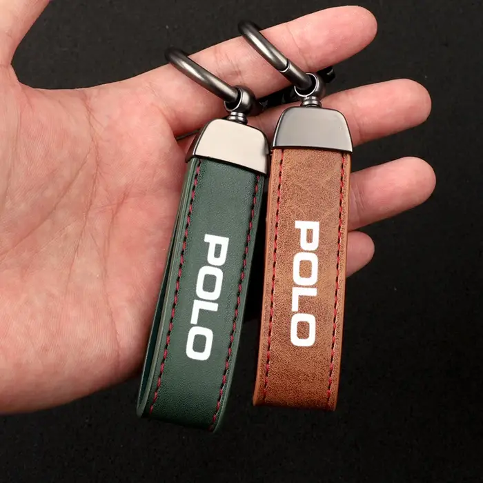 Porte-clés de voiture avec lanière en cuir de luxe