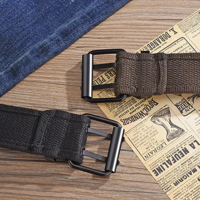 Ceinture pour hommes Double rangée boucle d'aiguille en métal