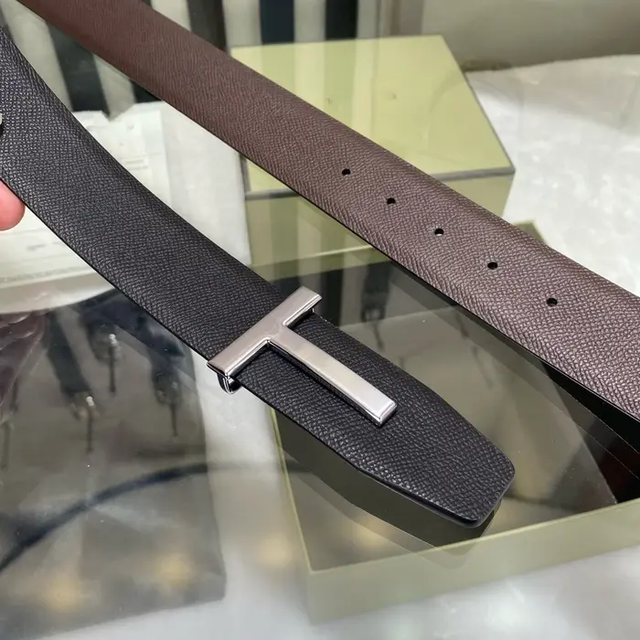 Ceinture en cuir Double face avec boucle lettre en forme de T pour hommes