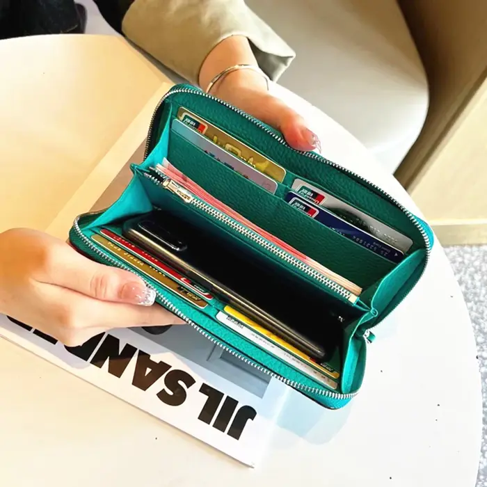 Portefeuille Long en cuir véritable pour femmes