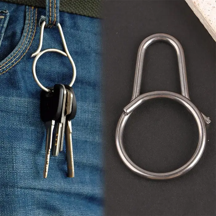 Porte-clés en alliage de titane, Clip de ceinture, dessin rapide, boucles suspendues, pendentif Supe