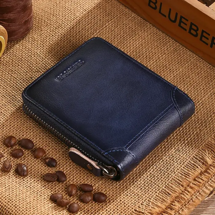 Portefeuille pour hommes 2024, nouveau portefeuille à fermeture éclair en cuir véritable, sac pour c