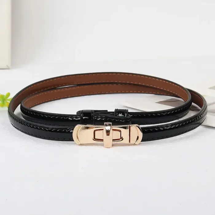Ceinture en cuir simple et élégante pour femme, sans perforation, pour rehausser la taille, s'accorde aux jupes, texture de qualité, avec boucle à insertion