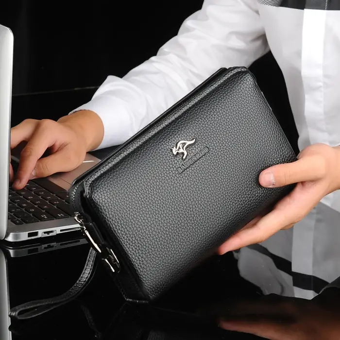 Marque de luxe hommes portefeuille en cuir Long