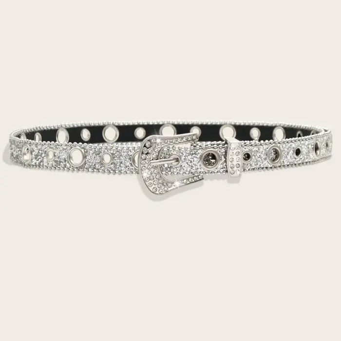 Ceinture Y2K en strass avec boucle à ardillon