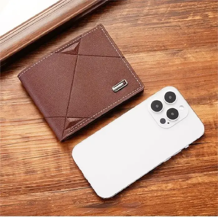 Portefeuilles en cuir minces pour hommes, portefeuille à deux volets minimaliste, porte-cartes fin de loisirs, porte-monnaie pour jeunes hommes, pince à billets