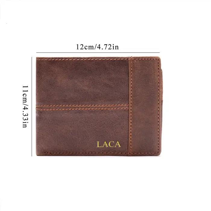 Portefeuille en cuir véritable personnalisé pour homme - style court