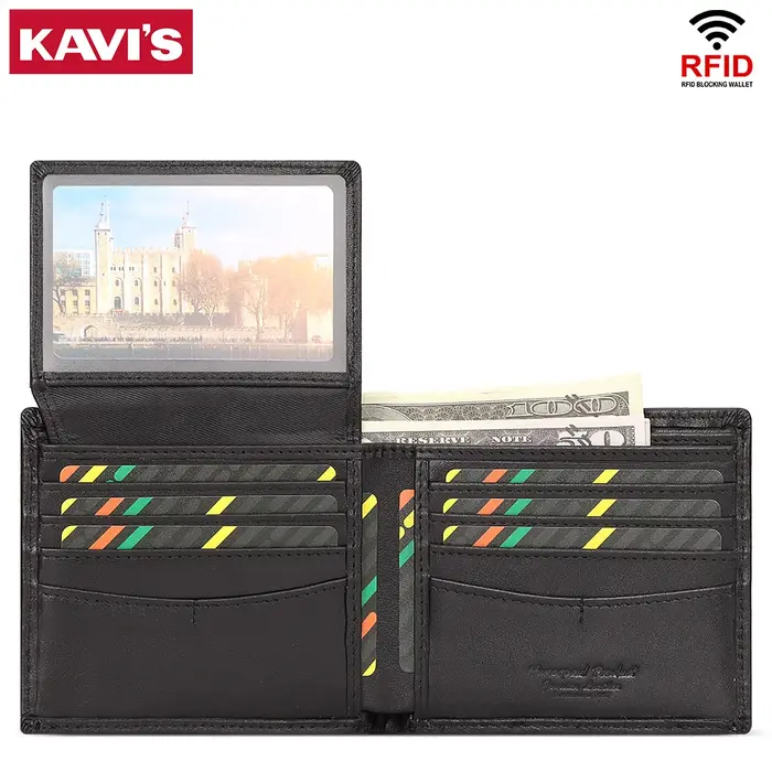 KAVIS Portefeuille en cuir pour homme