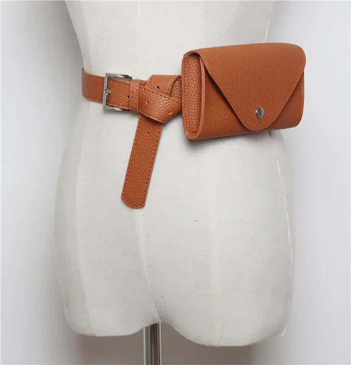 Sac banane en cuir PU vintage pour femme