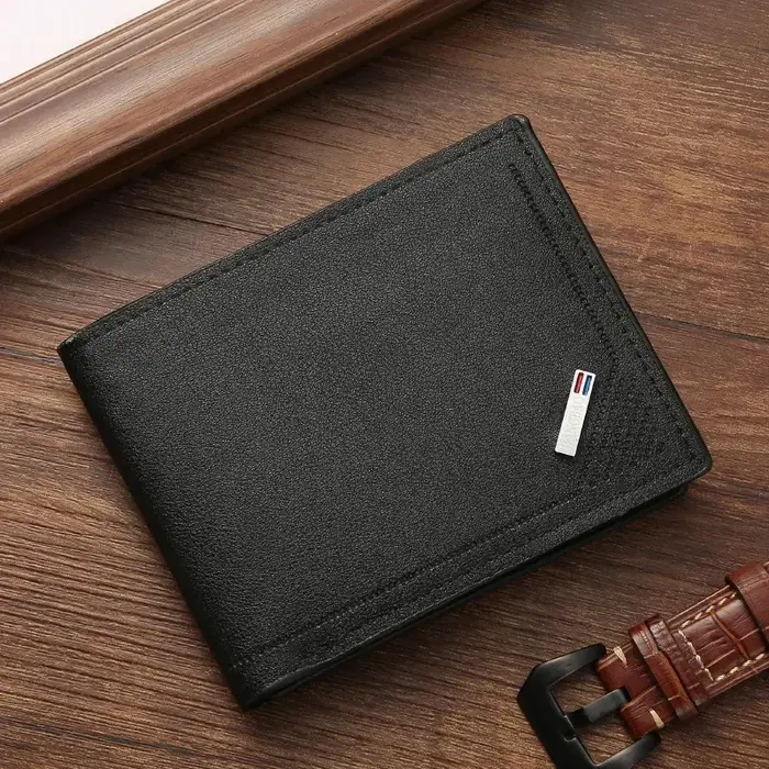 Portefeuille court en cuir pour hommes