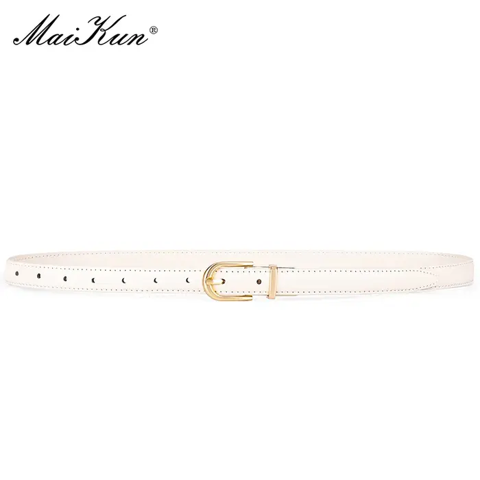 Maikun ceinture fine pour femmes boucle en alliage d'or