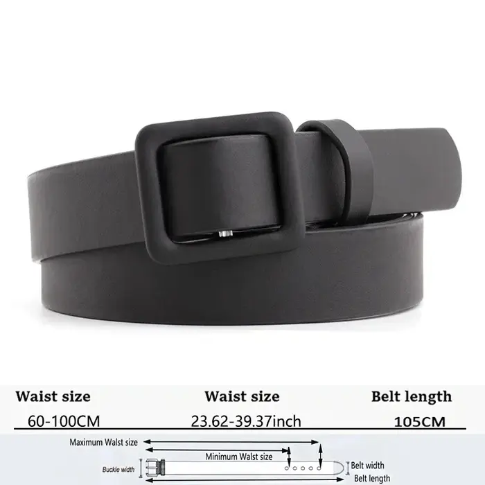 Ceinture pour pantalon femme en cuir PU noir, ceinture de taille tendance de haute qualité, ceinture