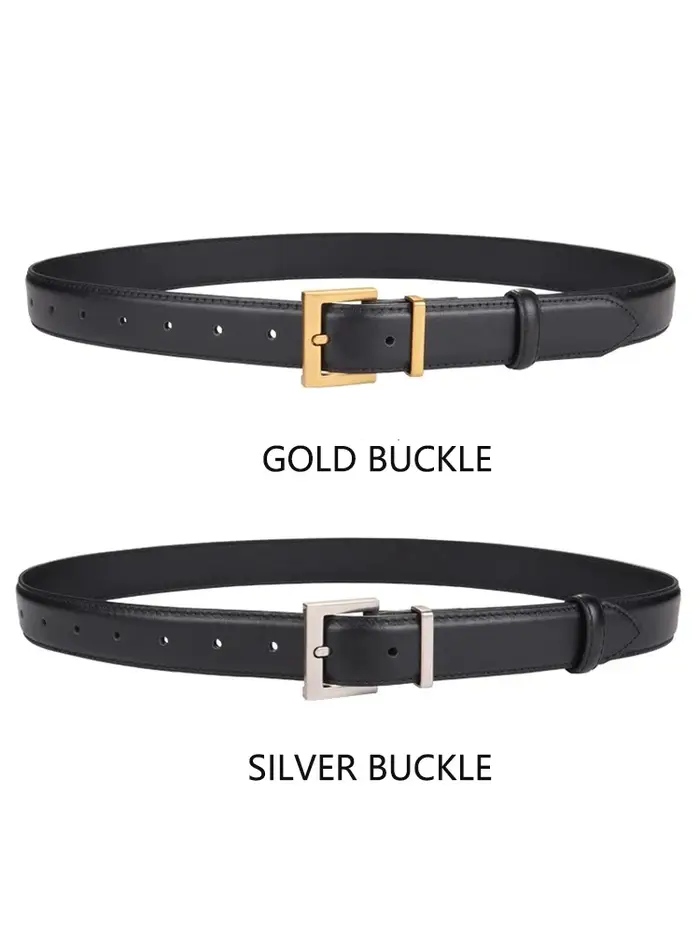 Nouvelle ceinture de luxe en cuir véritable double pour femme