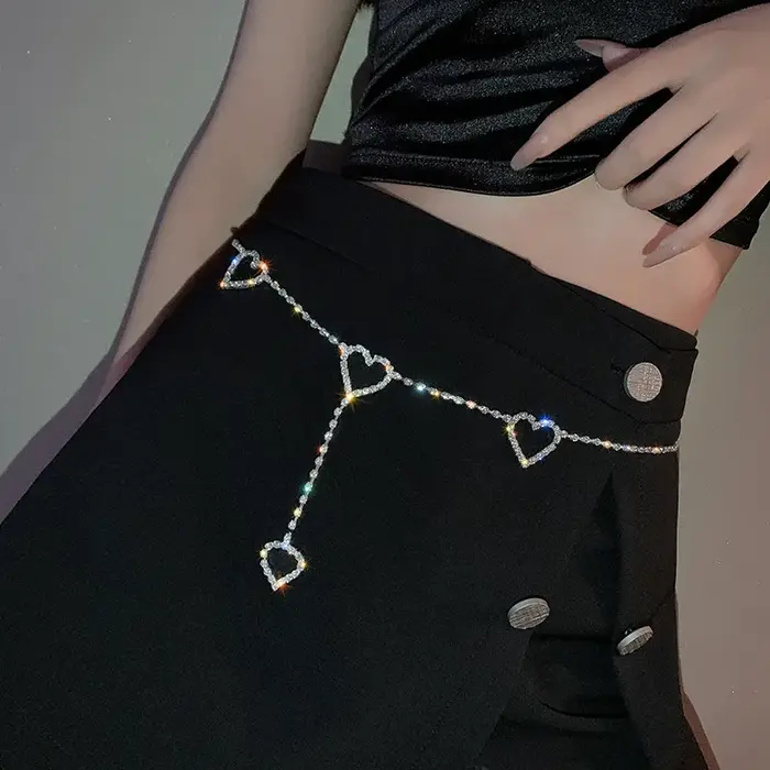 Ceintures en chaîne en forme de cœur en métal pour femmes