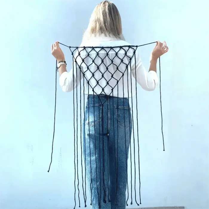 Ceinture en coton tissée à la main, châle léger de style bohème unique, accessoires décoratifs à pom