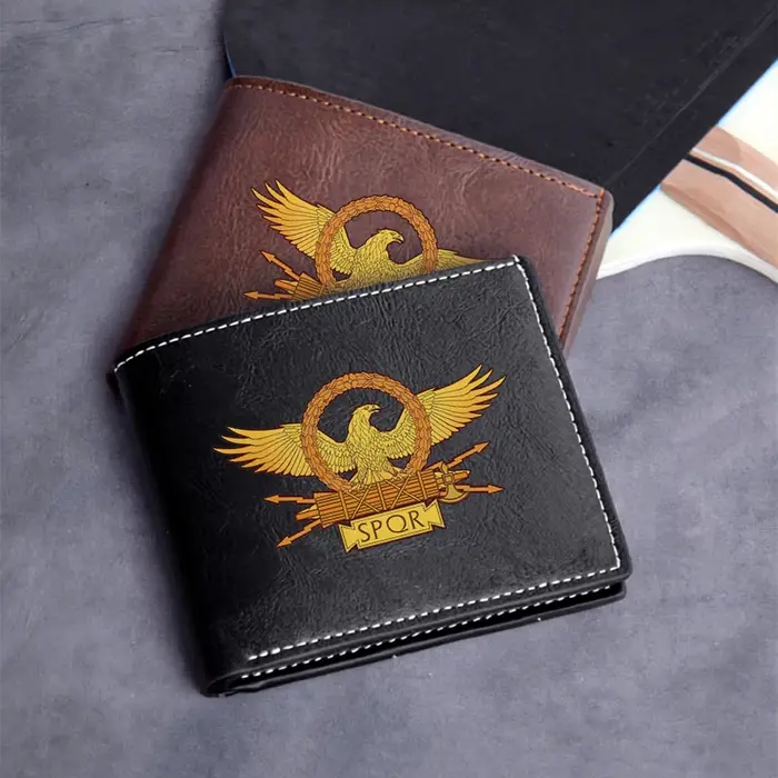 Portefeuille en cuir PU SPOR Eagle Emblem pour homme