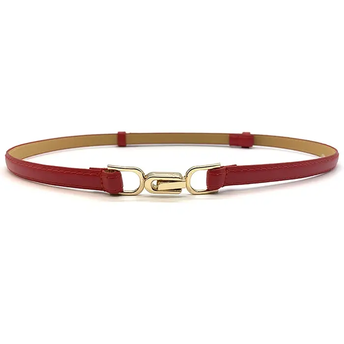 Ceinture fine en cuir pour femmes, Simple, à la mode, pour robe, taille fine réglable, avec boucle d