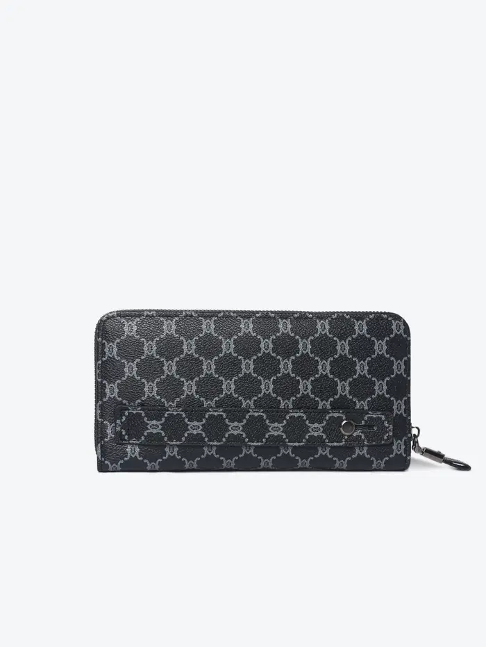 Portefeuille Long à fermeture éclair pour hommes avec motif géométrique