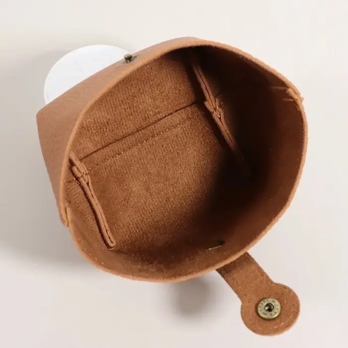 Porte-monnaie Portable en cuir PU de couleur unie