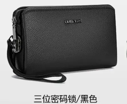 Portefeuille en cuir FL-V1 pour homme, sac de soirée professionnel avec verrouillage intelligent par