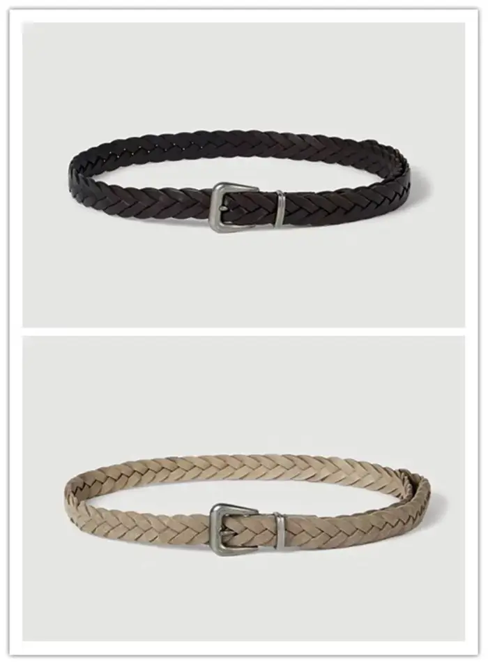 Ceinture en cuir tressé pour femme, ceinture élégante et décontractée ornée de perles
