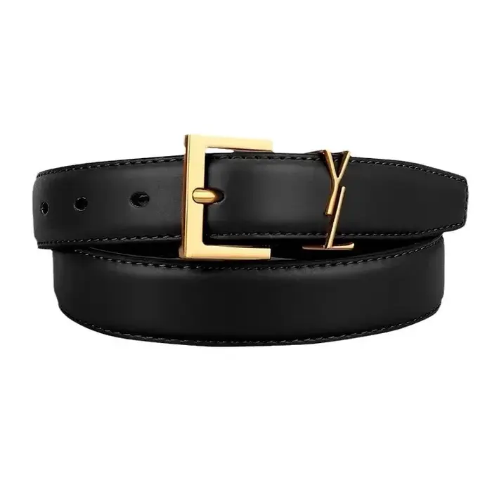 Ceinture en cuir noir Simple à la mode pour femmes