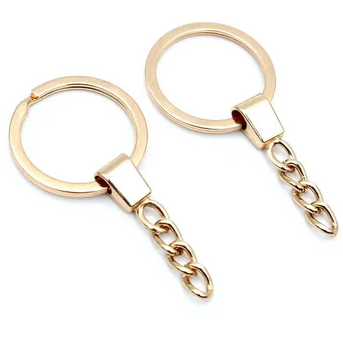 10pcs trousseau accessoires 30mm anneau avec 50mm longue chaîne porte-clés porte-clés bricolage fabr