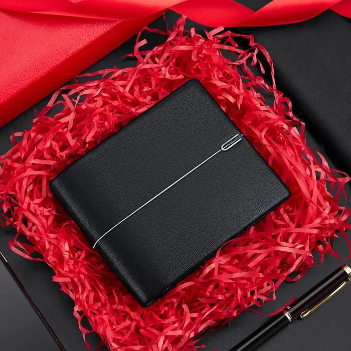 Portefeuille court en cuir de vache souple pour hommes