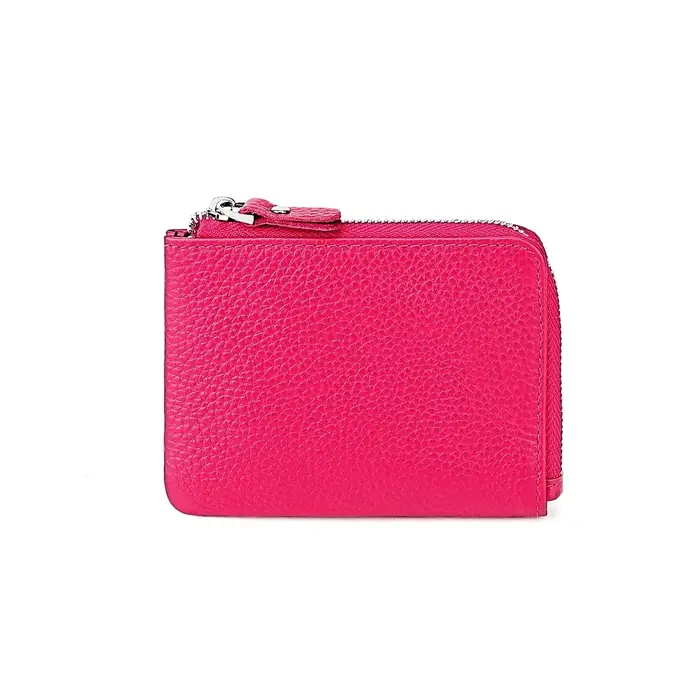 Portefeuille en cuir véritable tendance pour femmes, design pratique avec fermeture éclair, porte-ca