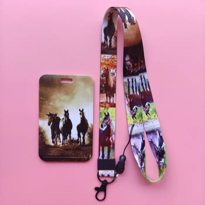 Porte-carte d'identité avec lanière de cheval animal pour garçons