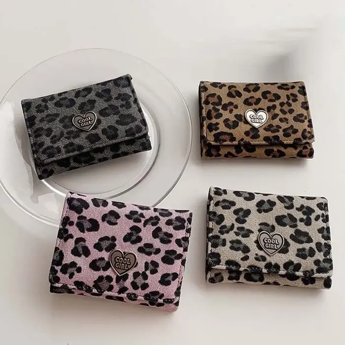Nouveau Portefeuille Portable Imprimé Léopard pour Femme