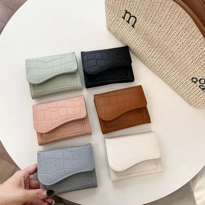 Mini portefeuille en cuir PU pour femme