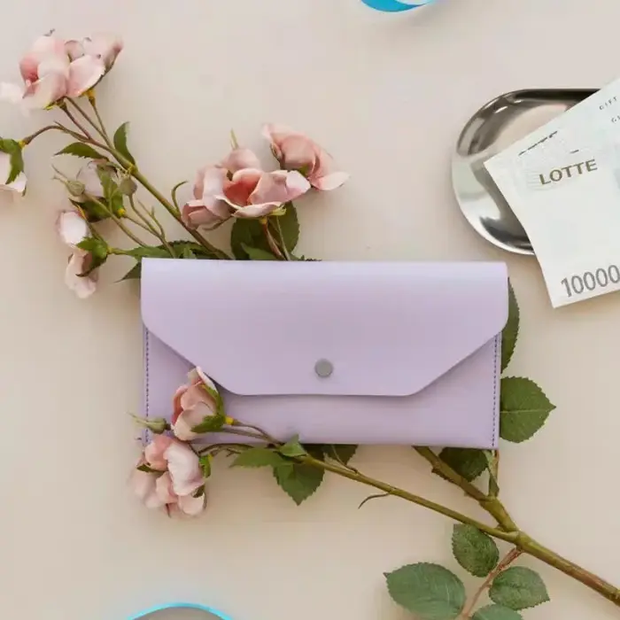 Portefeuille long en cuir PU de couleur unie pour femmes, style coréen minimaliste, pochette multi-cartes, petite bourse à monnaie portable, sac à main quotidien