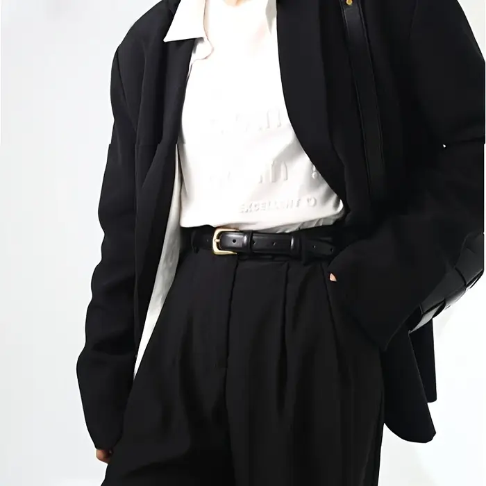 Ceinture simple décorative noire pour femmes