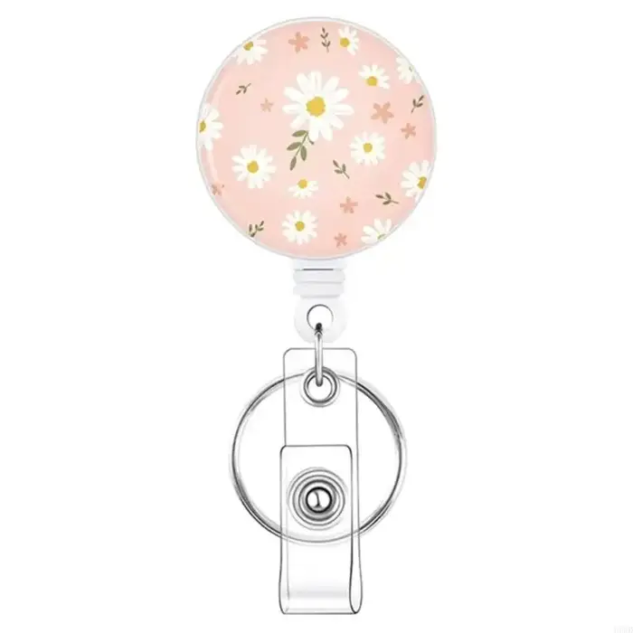 Porte-badge professionnel, porte-badge en métal avec cordon rétractable H8WD