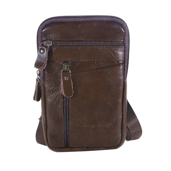 Sac de taille en cuir pour hommes