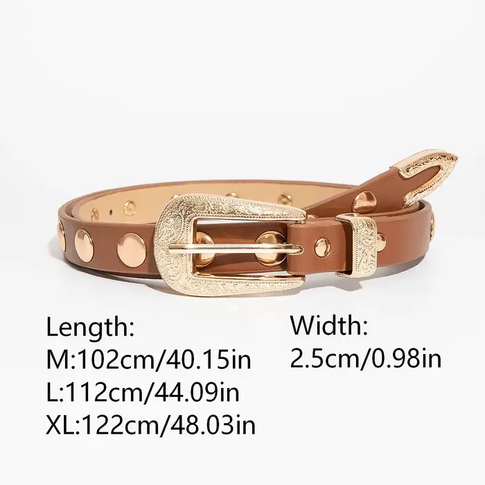 Ceinture marron vintage de style occidental pour femme