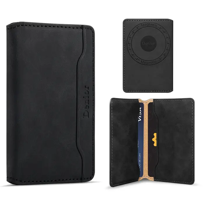 Portefeuille magnétique élastique en cuir artificiel Denior (3 emplacements pour cartes) avec access