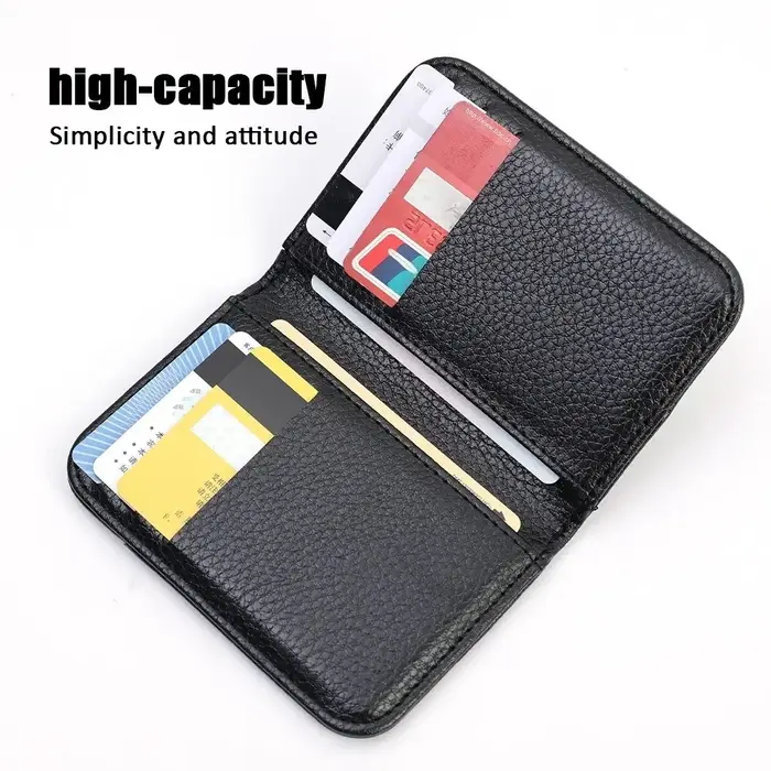 Portefeuille souple Super mince Portable pour hommes en cuir PU Mini ID carte de crédit portefeuille sac à main porte-cartes portefeuille mince petits portefeuilles courts
