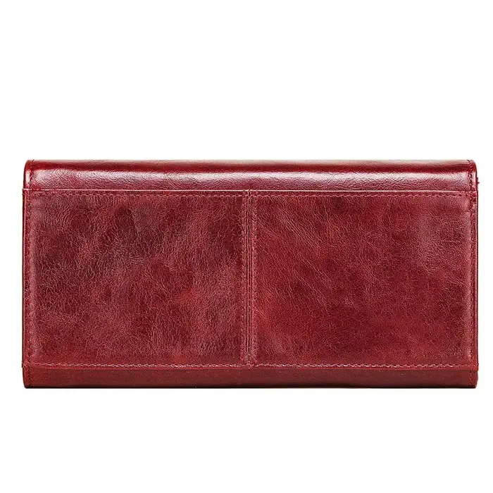 Portefeuille long pour femme en cuir véritable
